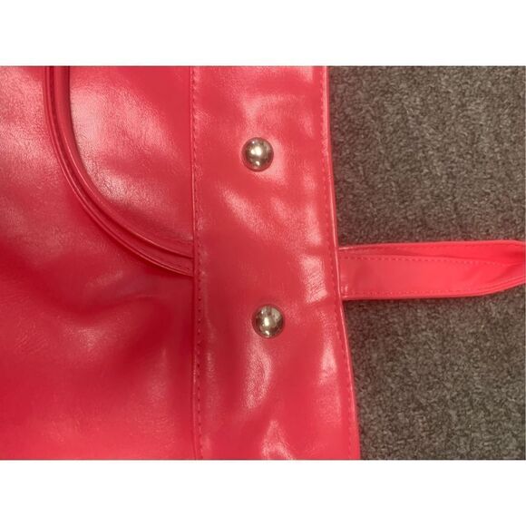 Hot Pink Vegan Patent Leather Tote Bag - Picture 3 of 5